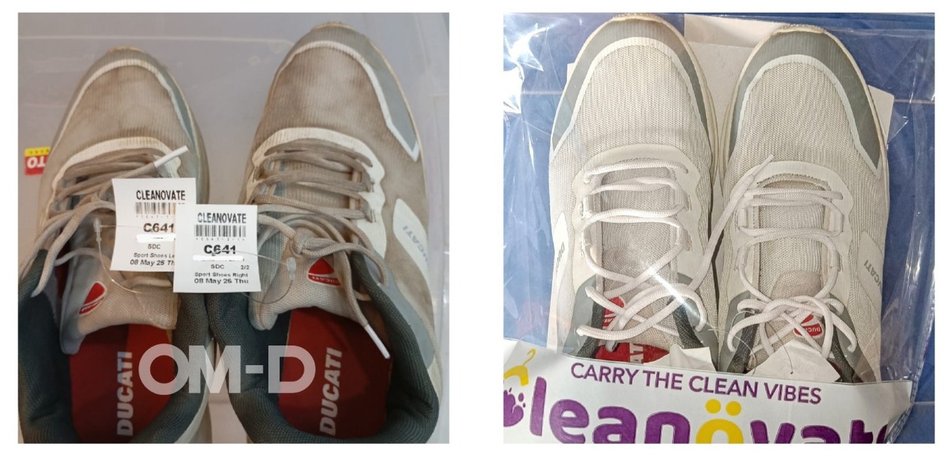 Cleanövate sports shoe cleaning before and after result